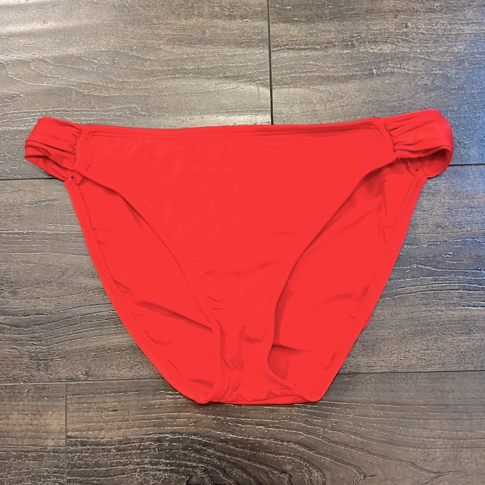 Red Ruched Hip Bikini Bottoms